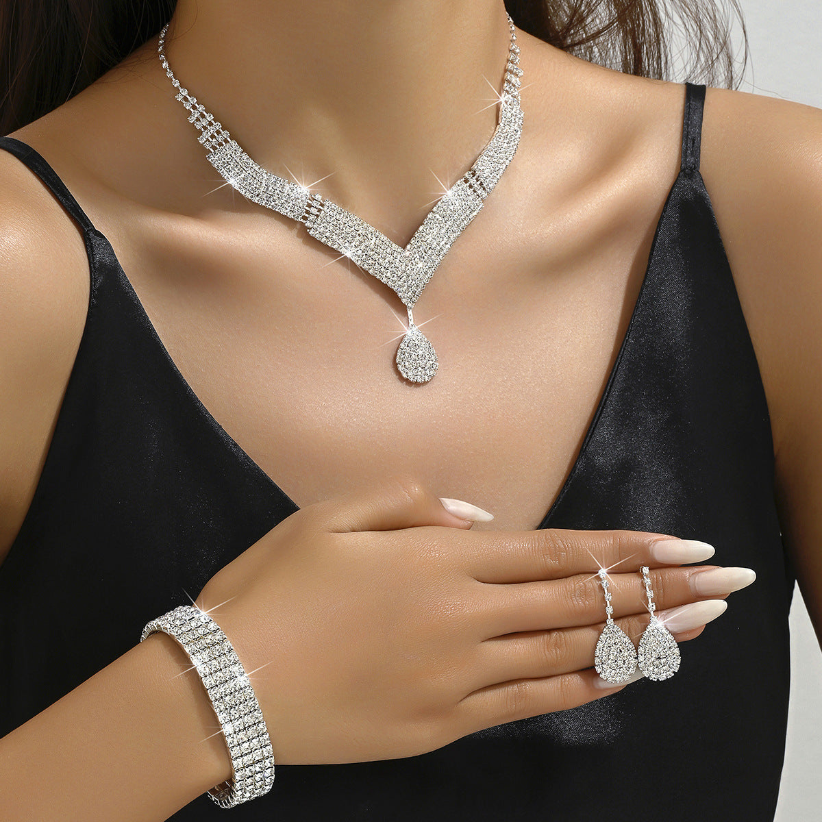 European And American Wedding Accessories Necklace Earrings Bracelet Jewelry