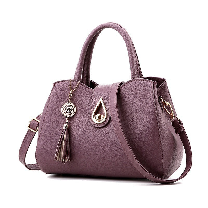 Bolso de mano para mujer, bolso de mano de piel sintética de alta calidad con borlas para mujer, bolso de hombro tipo bandolera para mujer