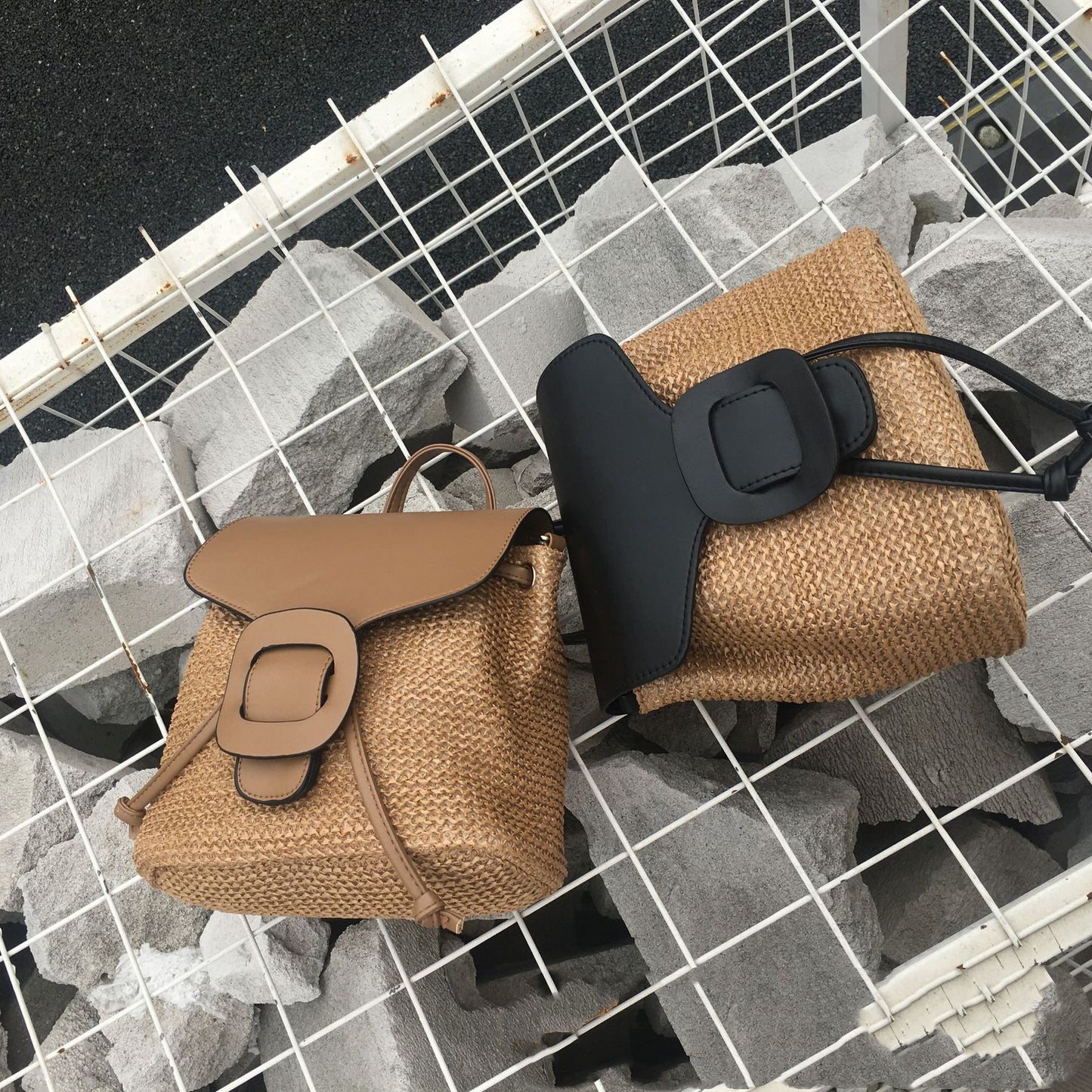 Modischer Rucksack mit gewebter Schulter und Schultasche für den Urlaub