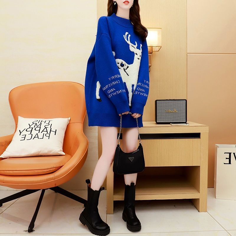 Koreanischen Stil Mittellange Pullover frauen Lose Alle-matching