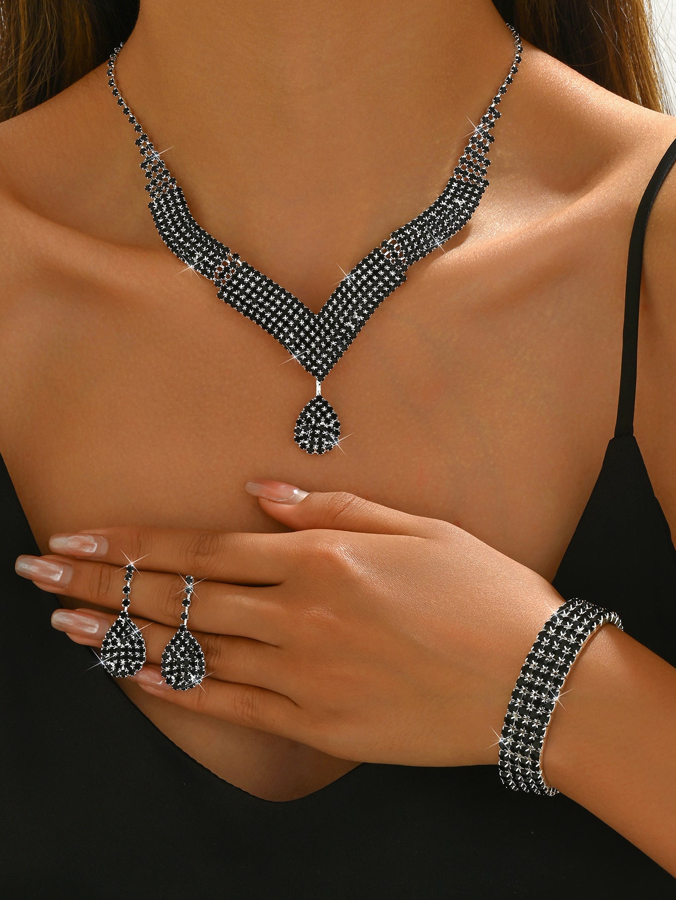 European And American Wedding Accessories Necklace Earrings Bracelet Jewelry