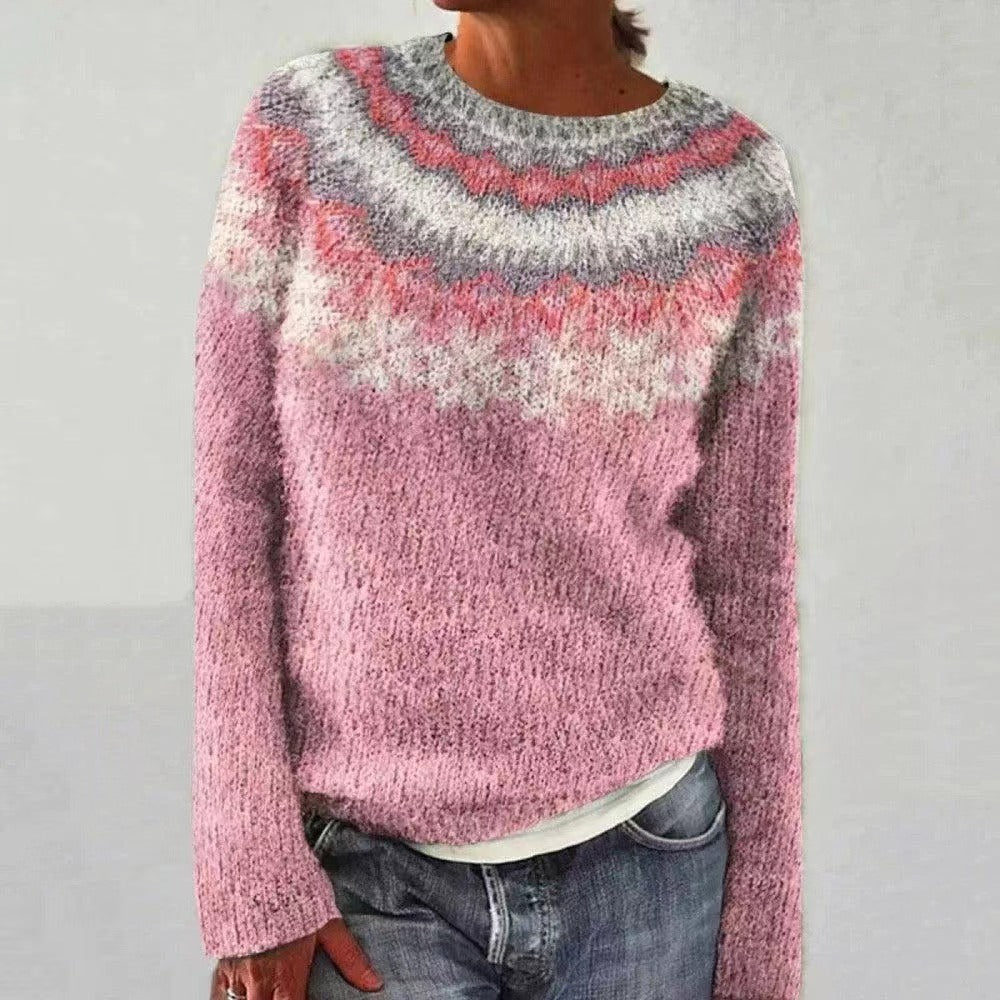 Prendas de punto sueltas de moda a juego con el color para mujer