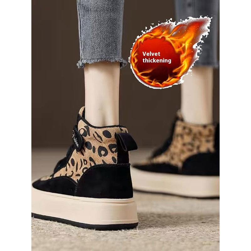 Botas altas con plataforma y plataforma de grulla con almohada blanca y terciopelo más grueso