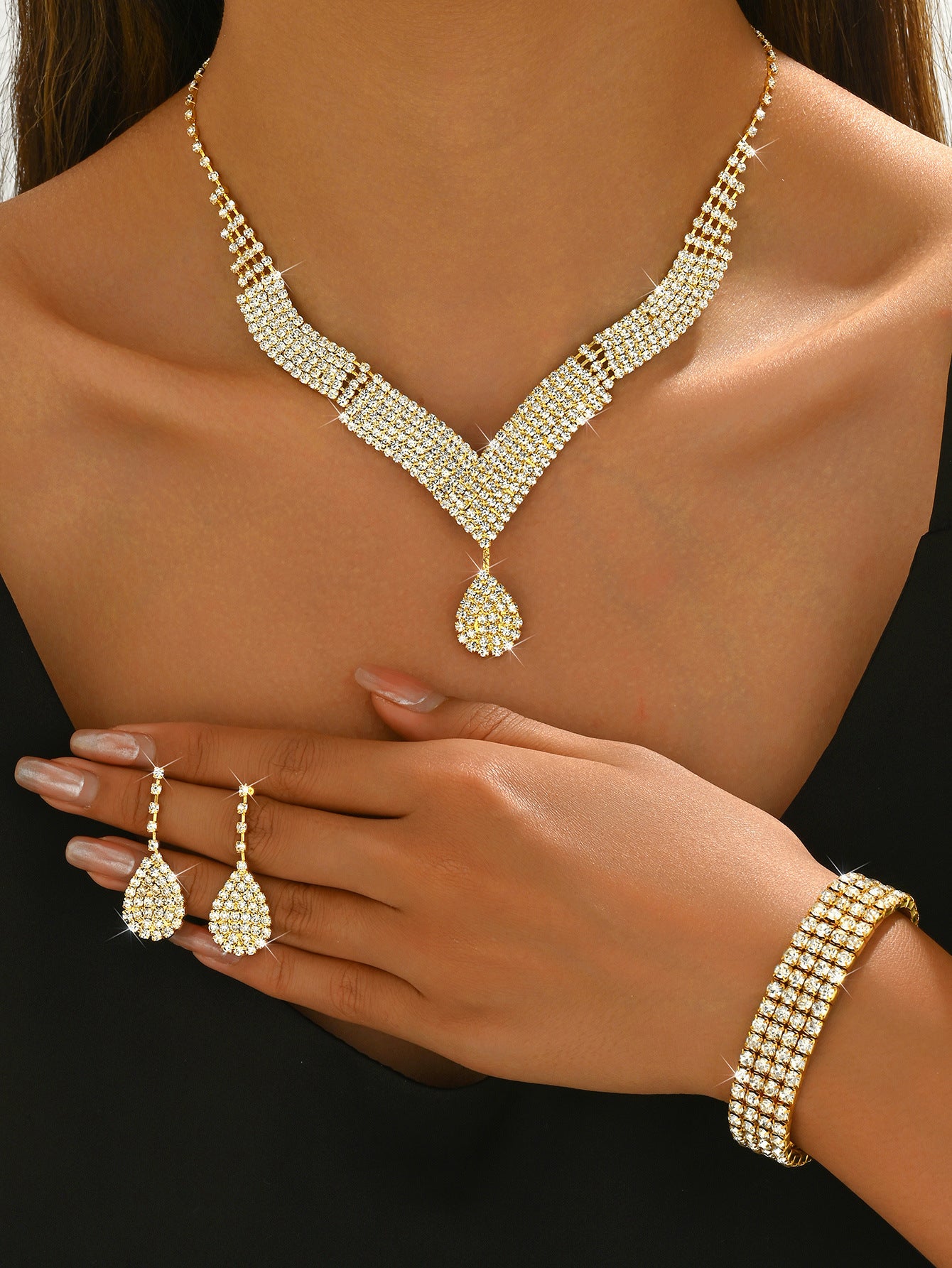 European And American Wedding Accessories Necklace Earrings Bracelet Jewelry