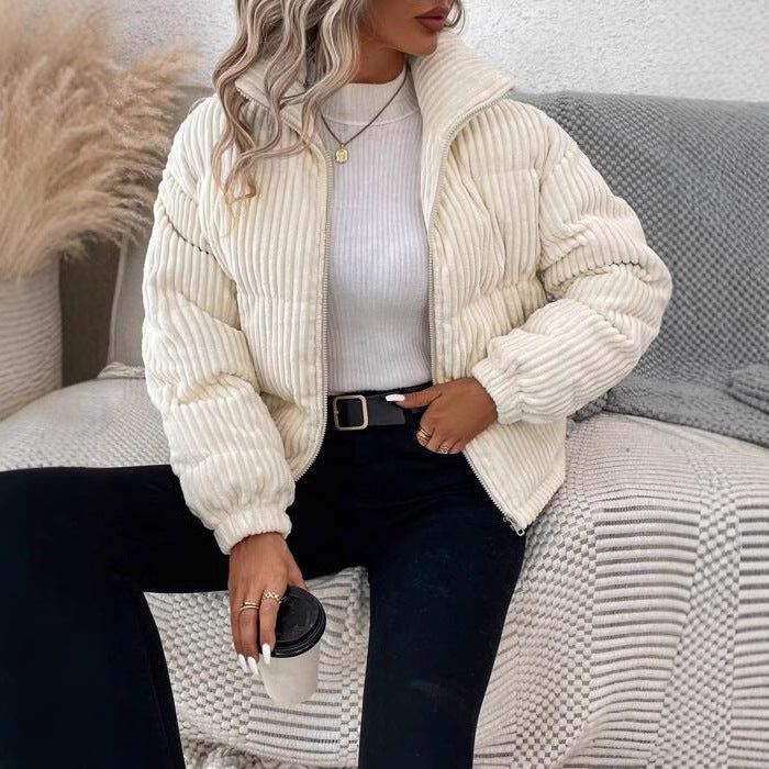 Chaqueta de pana cálida y elegante, informal y holgada