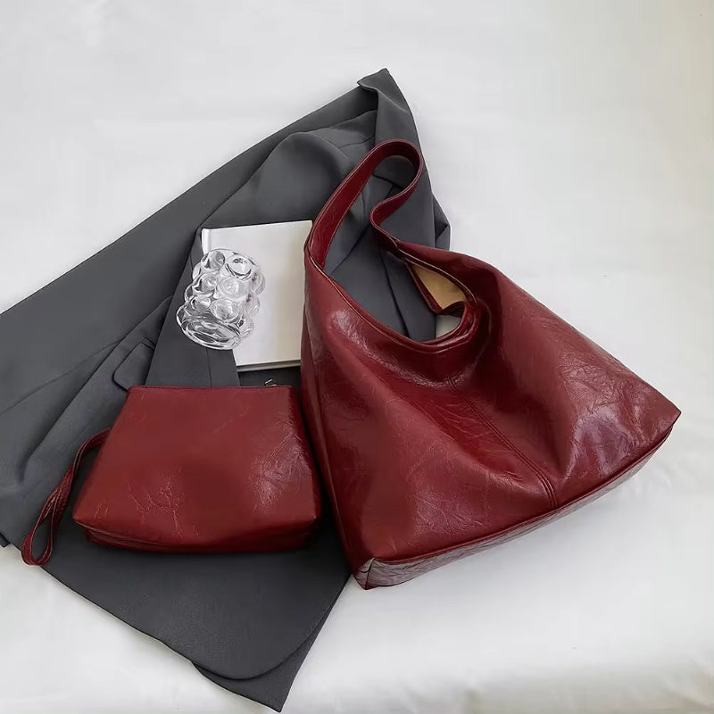 Bolso de hombro de moda para mujer, bolso de mano informal de gran capacidad de diseñador vintage, bolso de mano de moda para otoño e invierno