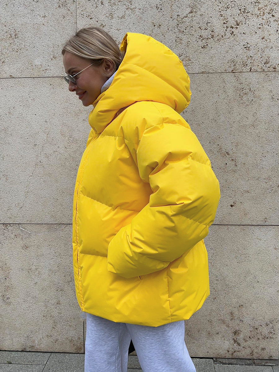 Mode Mantel Mit Abnehmbarer Kapuze Baumwolle Jacke Winter Warm