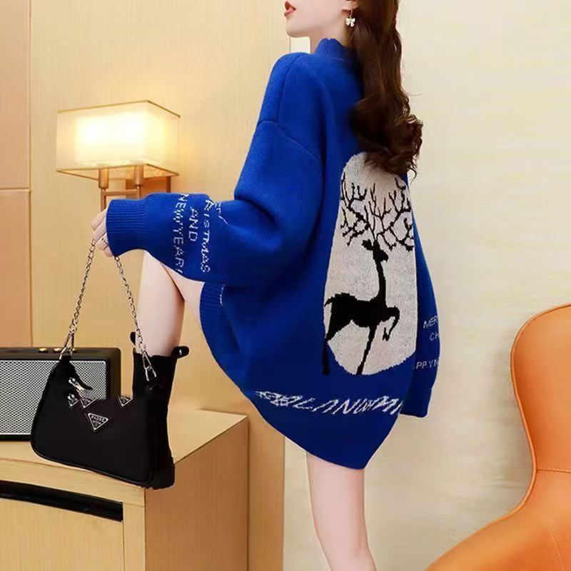 Koreanischen Stil Mittellange Pullover frauen Lose Alle-matching