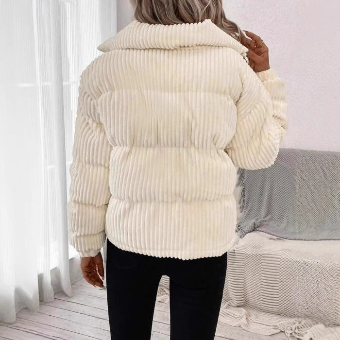 Chaqueta de pana cálida y elegante, informal y holgada