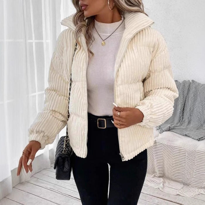 Chaqueta de pana cálida y elegante, informal y holgada