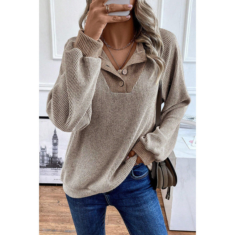 Color Block Rib Pullover Sweater