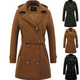 Women's Woolen Hooded Plus Size Coat