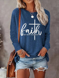 Bedrucktes Langarm-Sweatshirt ohne Kapuze für Damen