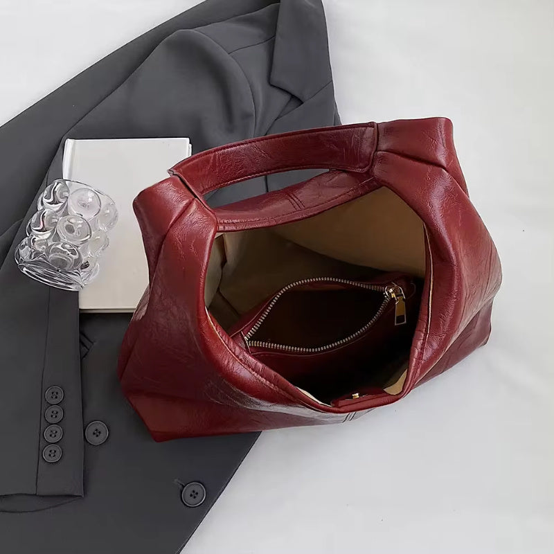 Bolso de hombro de moda para mujer, bolso de mano informal de gran capacidad de diseñador vintage, bolso de mano de moda para otoño e invierno