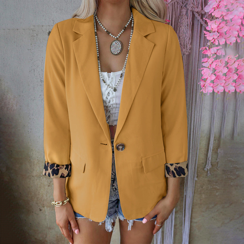 Langärmlige Strickjacke, lässiger Anzugmantel für Damen