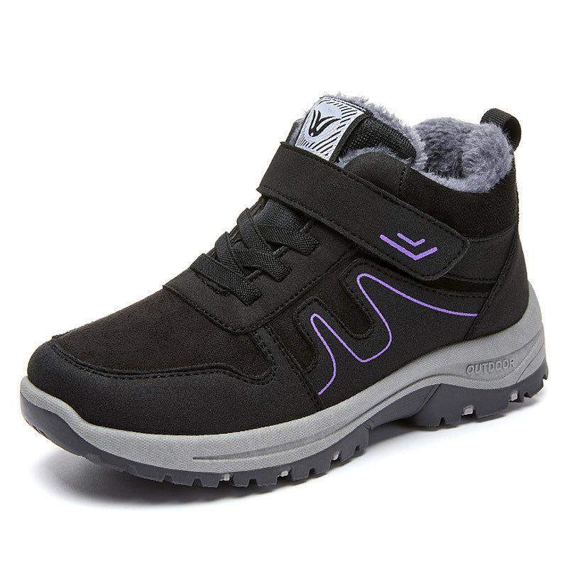 Botas de nieve para mujer con velcro y algodón para invierno
