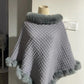Rex Rabbit Fur Collar Shawl Cape Luxury Fur Cape Wraps Shawl Autumn Winter Fashion Graceful Cloak Outerwear Women Party Wedding Dress