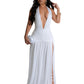 Europäisches und amerikanisches elegantes Neckholder-Kleid mit V-Ausschnitt, sexy, plissiertes, rückenfreies Kleid