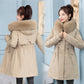 Mittellange, schlanke, modische, baumwollgefütterte Jacke für Damen