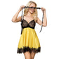 Großes sexy Dessous-Set mit Spitzennähten und Perspektive und Augenmaske
