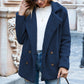 Chaqueta de invierno con botones y solapa suelta y esponjosa, tipo cárdigan, para mujer