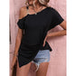 Ropa de mujer Blusa con hombros descubiertos Diseño irregular de verano Tops Camisa