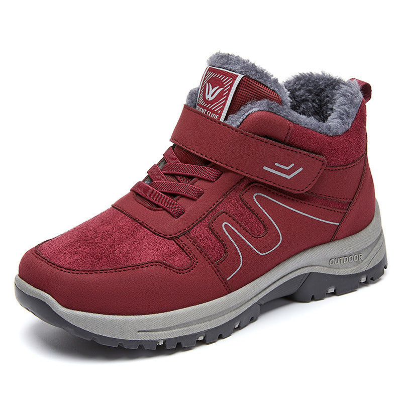 Botas de nieve para mujer con velcro y algodón para invierno