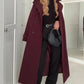 Fashion Lapel Woolen Coat With Belt Winter Double-breasted Trench Long Jacket For Women Clothing