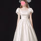 French Light Wedding Dress Satin Vintage Trip Shoot Bridal Gown Dress
