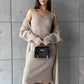 2pcs Knitted Suit Fashion Slim Sleeveless Long Dress
