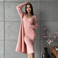 2pcs Knitted Suit Fashion Slim Sleeveless Long Dress