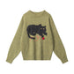 Katzenpullover Damen Herbst und Winter Lazy Leisure Pullover Strick