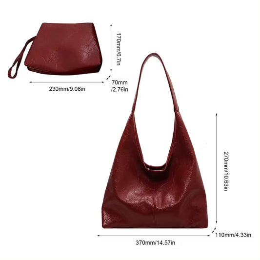 Bolso de hombro de moda para mujer, bolso de mano informal de gran capacidad de diseñador vintage, bolso de mano de moda para otoño e invierno