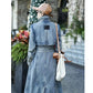 Personality Retro Long Denim Trench Coat