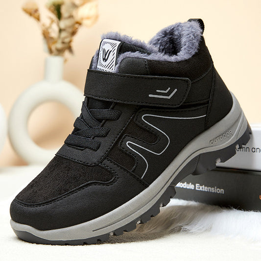 Schneestiefel Damen Klettverschluss Baumwollschuhe Winter