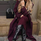 Fashion Lapel Woolen Coat With Belt Winter Double-breasted Trench Long Jacket For Women Clothing