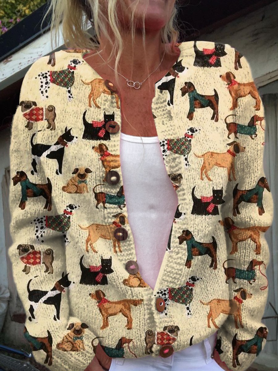 Damen Pullover Animal Elements Floral Cardigan