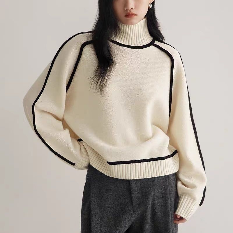 Casual Loose Pullover Knitted Sweater Fashion Knit Top Outerwear