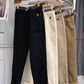 Plus Size Women's High Waist Denim Thick Trousers