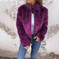 Fashion Stand Collar Plush Jacket Winter Casual