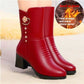 Botas de algodón para mujer, botas Martin de cuero suave, hasta la mitad de la pantorrilla para mujer