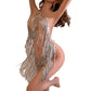 Falda de lentejuelas con lencería sexy, estilo encantador de bailarina de discoteca