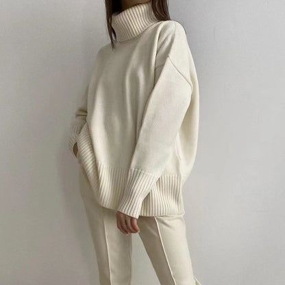 Soft And Comfortable High Polo Collar Solid Color Pullover