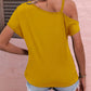Ropa de mujer Blusa con hombros descubiertos Diseño irregular de verano Tops Camisa