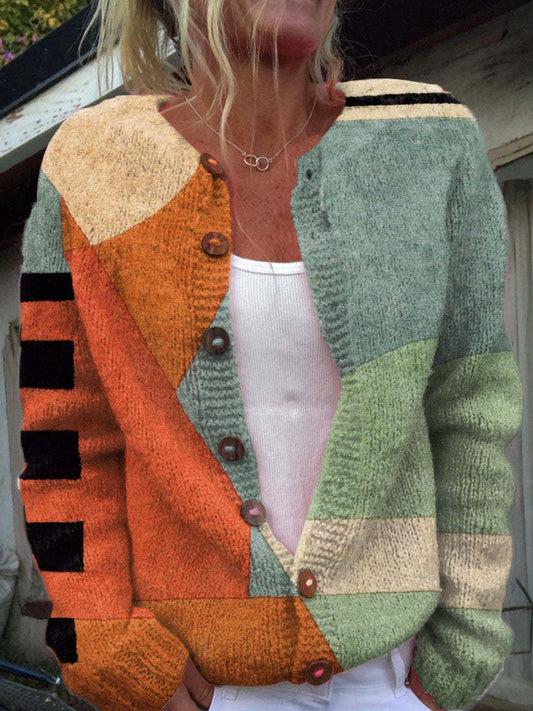 Damen Pullover Animal Elements Floral Cardigan