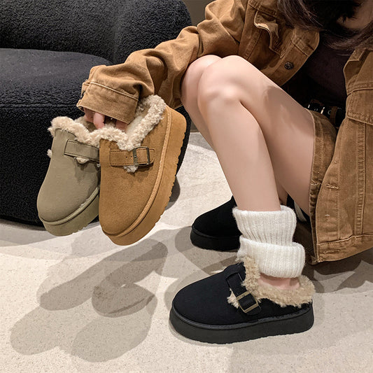 Neu Luxus Winter frauen Schuhe Plüsch Mode Retro