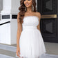 Women's Tube Top Mesh Graceful Bow Pettiskirt Dress