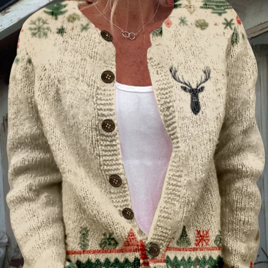 Damen Pullover Animal Elements Floral Cardigan