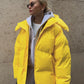 Abrigo de moda con capucha extraíble, chaqueta de algodón, cálido para invierno