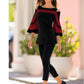 Women's Off-the-shoulder Flared Sleeves Top T-shirt